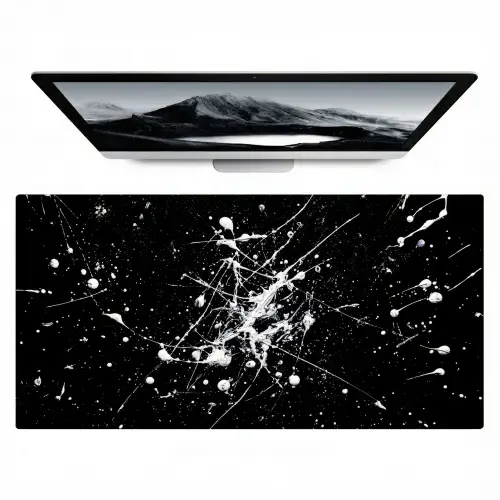 Verfspatten - Wit - Abstract - Explosie Muismat XXL klein -zzz3d