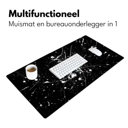 Verfspatten - Wit - Abstract - Explosie Muismat XXL klein -sfeer4
