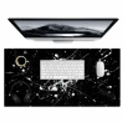 Verfspatten - Wit - Abstract - Explosie Muismat XXL klein -3d