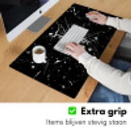 Verfspatten - Wit - Abstract - Explosie Muismat XXL klein -sfeer3