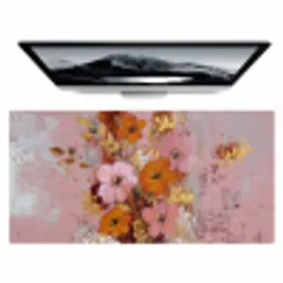 Schilderij - Bloemen - Rustiek - Roze Muismat XXL klein -zzz3d
