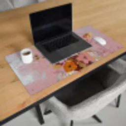 Schilderij - Bloemen - Rustiek - Roze Muismat XXL klein -sfeer1