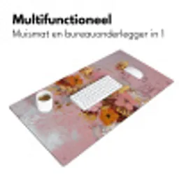 Schilderij - Bloemen - Rustiek - Roze Muismat XXL klein -sfeer4