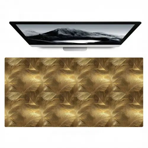 Palm - Waaier - Goud Muismat XXL klein 681 -zzz3d