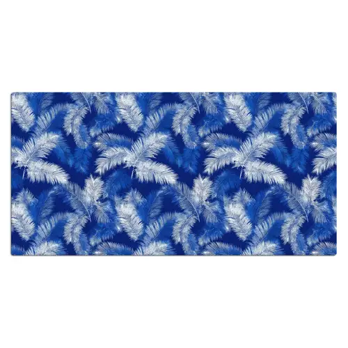 Palmblad - Patroon - Blauw Muismat XXL klein 681 -3d_leeg