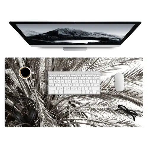 palmboom-tropisch-zwart-wit Muismat XXL klein -3d