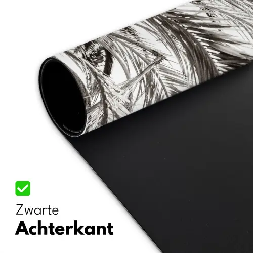 palmboom-tropisch-zwart-wit Muismat XXL klein -sfeer2