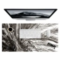 palmboom-tropisch-zwart-wit Muismat XXL klein -3d