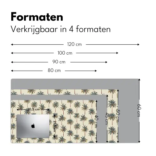 Palmbomen - Tropisch - Groen Muismat XXL klein 681 -sfeer5