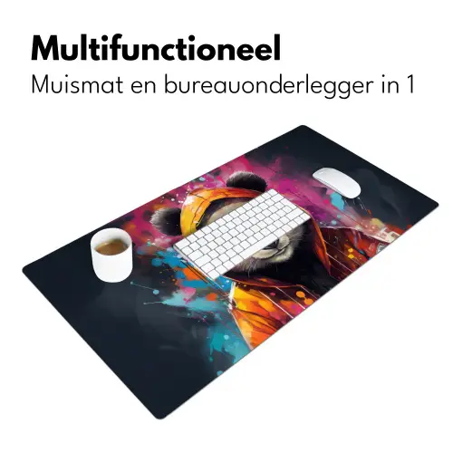 Panda - Jas - Graffiti - Oranje Muismat XXL klein -sfeer4