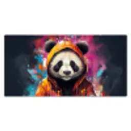 Panda - Jas - Graffiti - Oranje Muismat XXL klein -3d_leeg