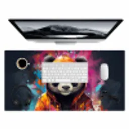 Panda - Jas - Graffiti - Oranje Muismat XXL klein -3d