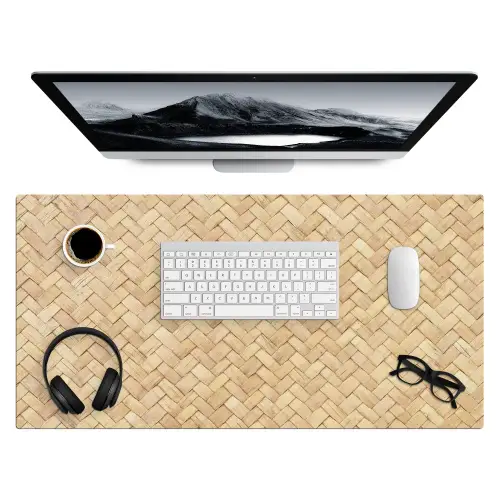 patroon-beige-rotan-print Muismat XXL klein -3d