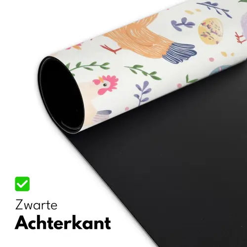 Patroon - Kip - Paaseieren Muismat XXL klein -sfeer2