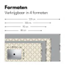Patroon - Klassiek - Beige Muismat XXL klein 681 -sfeer5