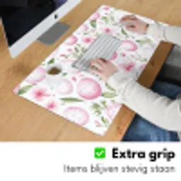 Patroon - Eieren - Roze - Pasen Muismat XXL klein -sfeer3