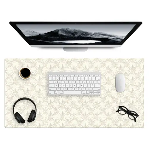 Patroon - Bloemen - Beige Muismat XXL klein 681 -3d