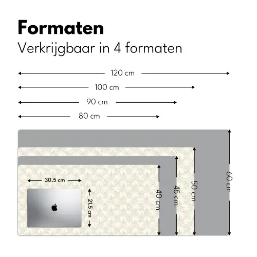 Patroon - Bloemen - Beige Muismat XXL klein 681 -sfeer5