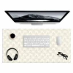 Patroon - Bloemen - Beige Muismat XXL klein 681 -3d
