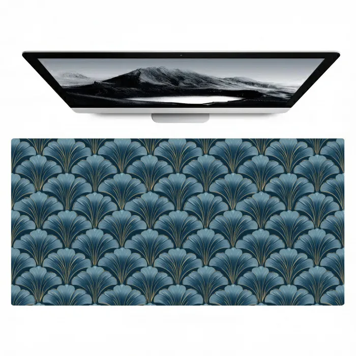 Patroon - Ginkgoblad - Blauw Muismat XXL klein 681 -zzz3d