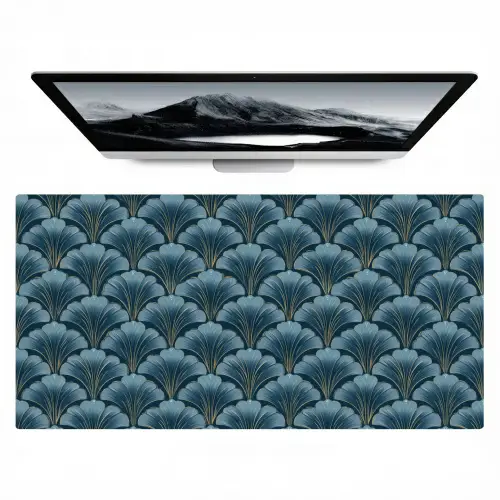Patroon - Ginkgoblad - Blauw Muismat XXL klein 681 -zzz3d