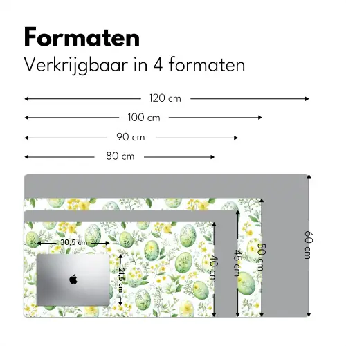 Patroon - Groen - Eieren Muismat XXL klein -sfeer5