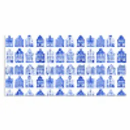 Patroon - Huizen - Blauw Muismat XXL klein 681 -3d_leeg