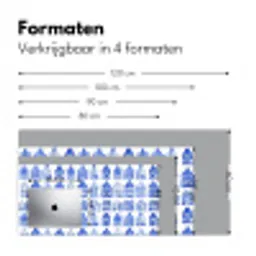 Patroon - Huizen - Blauw Muismat XXL klein 681 -sfeer5