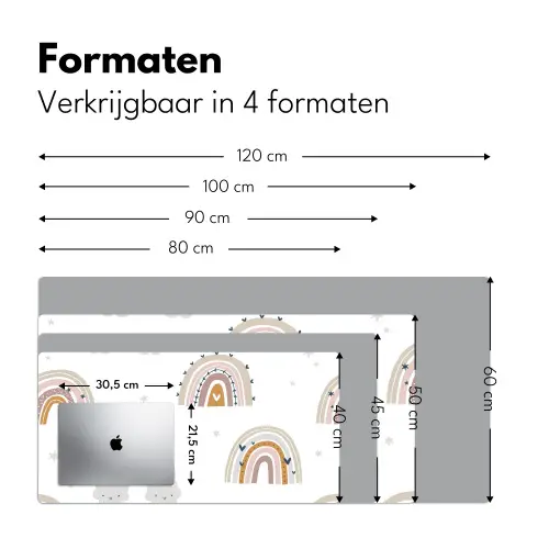 Patroon - Regenboog Muismat XXL klein -sfeer5
