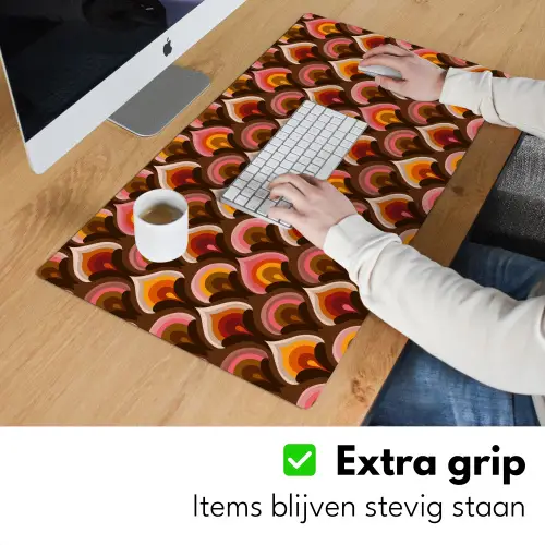 Patroon - Retro - Kleurrijk Muismat XXL klein 681 -sfeer3