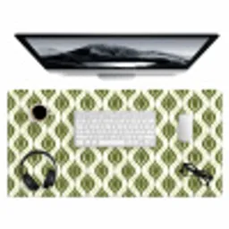 Patroon - Retro - Groen Muismat XXL klein 681 -3d