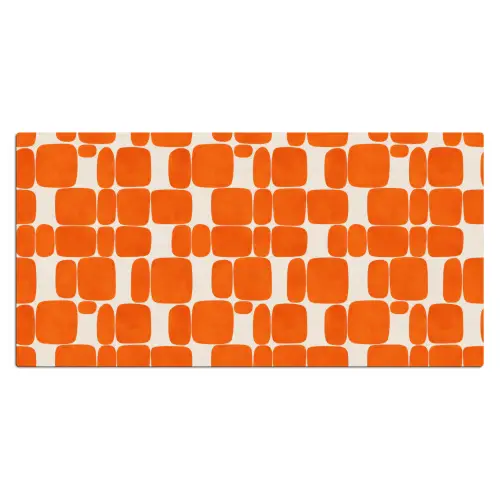 Patroon - Retro - Oranje Muismat XXL klein 681 -3d_leeg