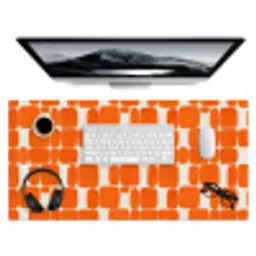 Patroon - Retro - Oranje Muismat XXL klein 681 -3d