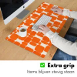 Patroon - Retro - Oranje Muismat XXL klein 681 -sfeer3