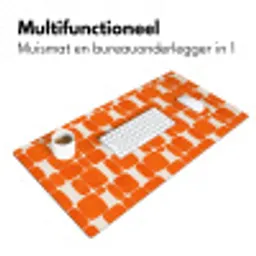 Patroon - Retro - Oranje Muismat XXL klein 681 -sfeer4