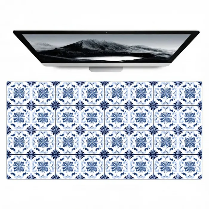 Patroon - Tegel - Blauw Muismat XXL klein 681 -zzz3d