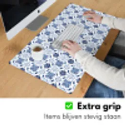 Patroon - Tegel - Blauw Muismat XXL klein 681 -sfeer3