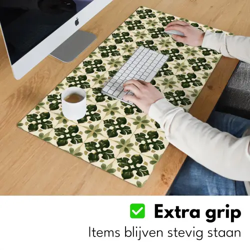 Patroon - Tegel - Groen Muismat XXL klein 681 -sfeer3