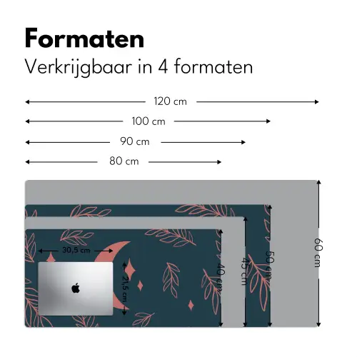 Patronen - Maan - Planten Muismat XXL klein -sfeer5