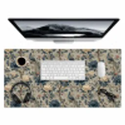 Pauw - Bloemen - Blauw Muismat XXL klein 681 -3d