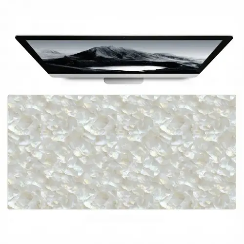 Parelmoerglans - Wit - Schelp Muismat XXL klein 681 -zzz3d