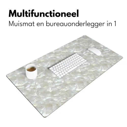 Parelmoerglans - Wit - Schelp Muismat XXL klein 681 -sfeer4