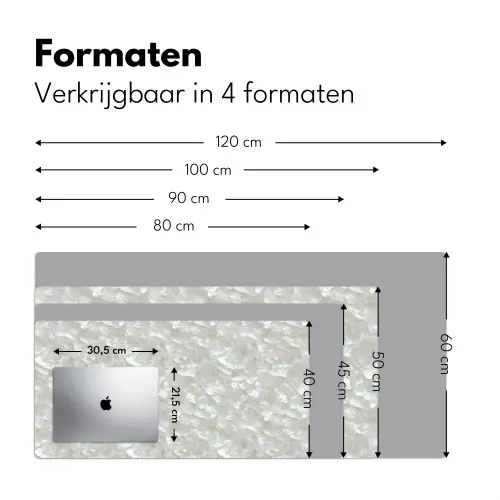 Parelmoerglans - Wit - Schelp Muismat XXL klein 681 -sfeer5