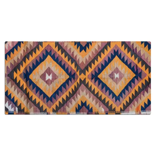 Perzisch Tapijt - Patronen - Oranje Muismat XXL klein -3d_leeg
