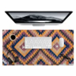 Perzisch Tapijt - Patronen - Oranje Muismat XXL klein -3d
