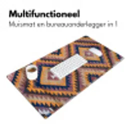 Perzisch Tapijt - Patronen - Oranje Muismat XXL klein -sfeer4