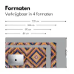 Perzisch Tapijt - Patronen - Oranje Muismat XXL klein -sfeer5