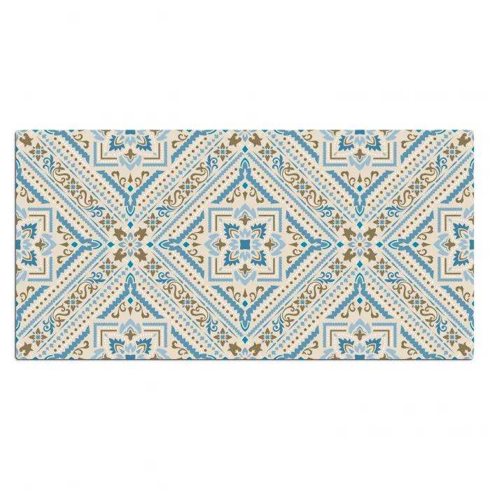 Perzisch Tapijt - Vloerkleed - Patronen - Blauw Muismat XXL klein -3d_leeg