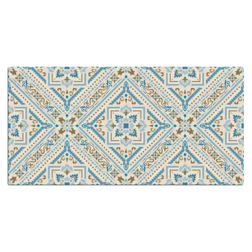 Perzisch Tapijt - Vloerkleed - Patronen - Blauw Muismat XXL klein -3d_leeg