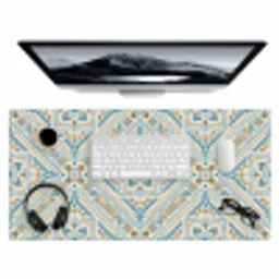 Perzisch Tapijt - Vloerkleed - Patronen - Blauw Muismat XXL klein -3d